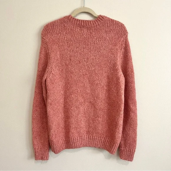 Zara Man Coral Ribbed Knit Pullover Sweater Size Medium - Picture 5 of 9